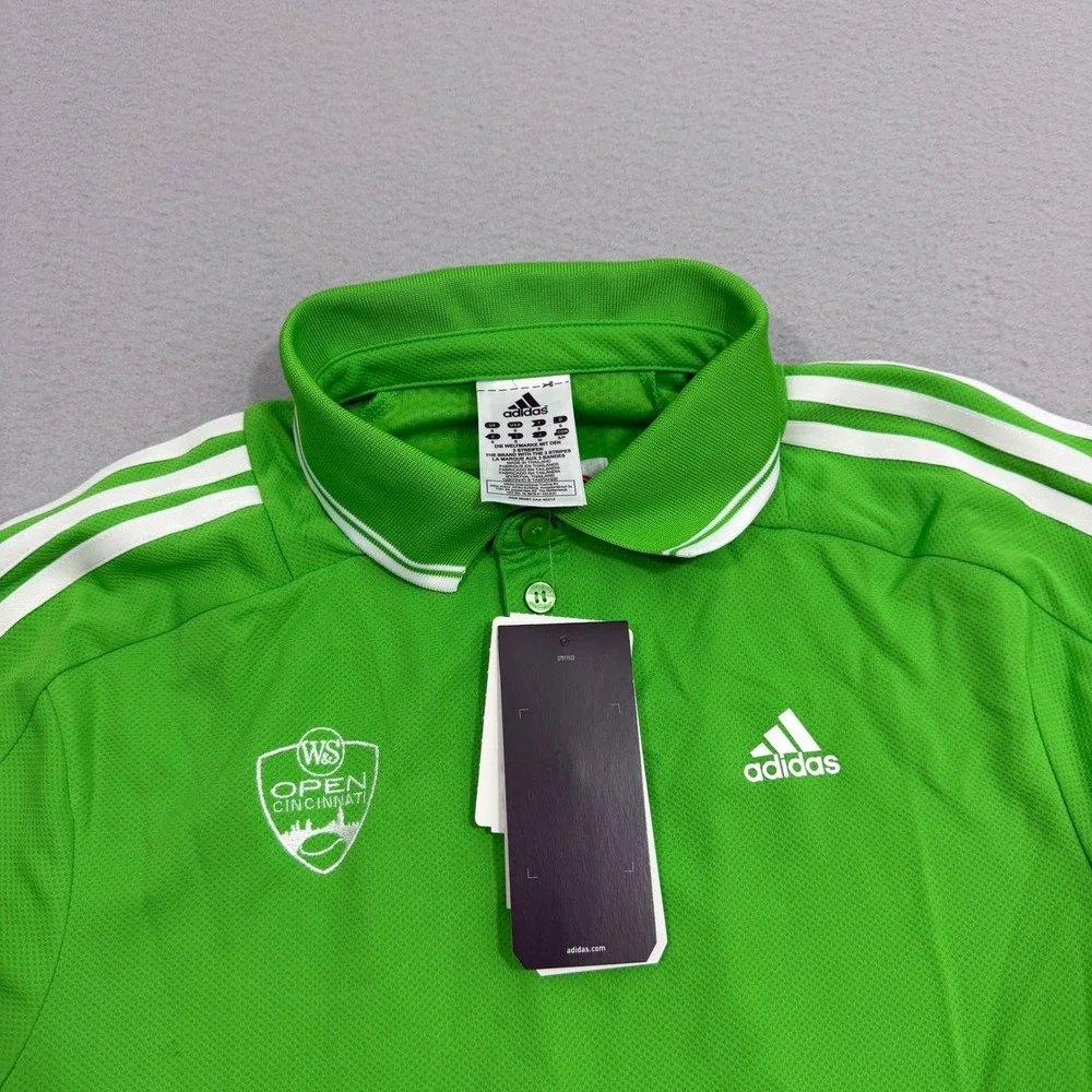 Adidas Western & Southern Open Cincinnati Tennis Polo Shirt Green Mens Small NEW